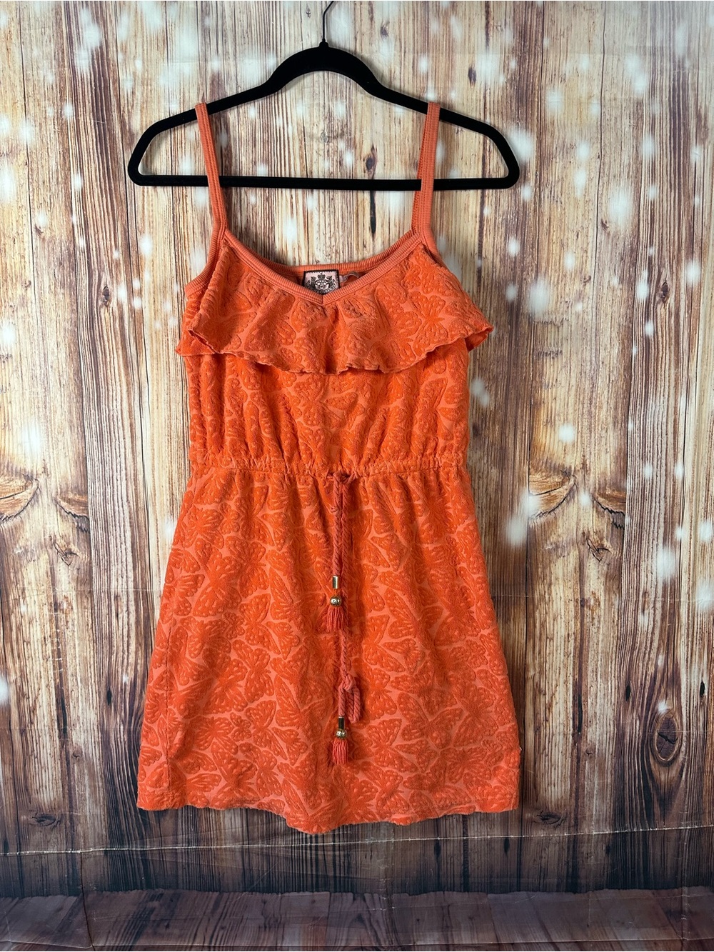 Vintage Juicy Couture Terry Cloth Dress Orange Size Small Petite